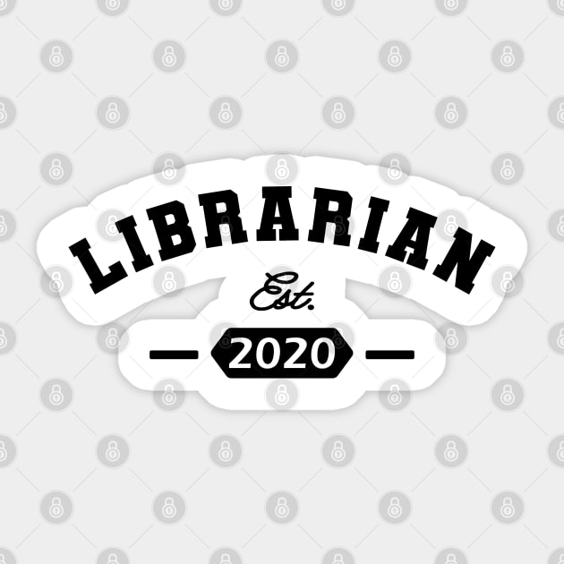 Librarian est. 2020 Sticker by KC Happy Shop